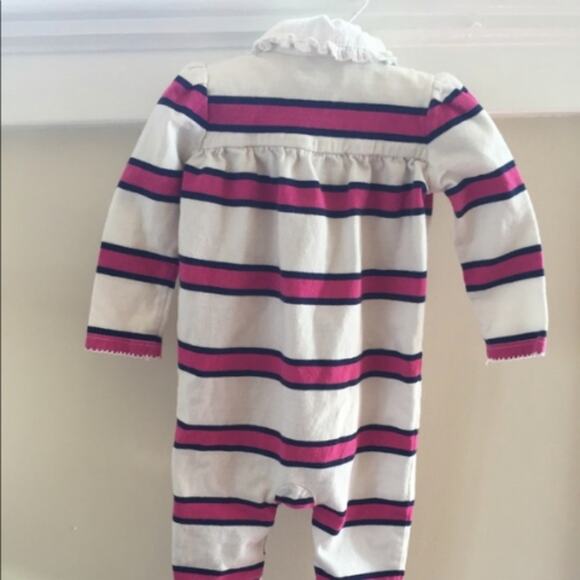 Ralph Lauren Pink Striped One Piece Outfit 6 Months - Picture 4 of 5